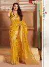 Yellow Festive Wear Stylish Printed Manjubaa Lotus Vol 11 Silk Saree Collection 1104 Yellow